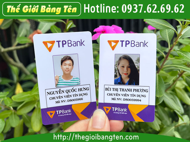 thẻ bảng tên nhân viên in hình ngân hàng TPBank